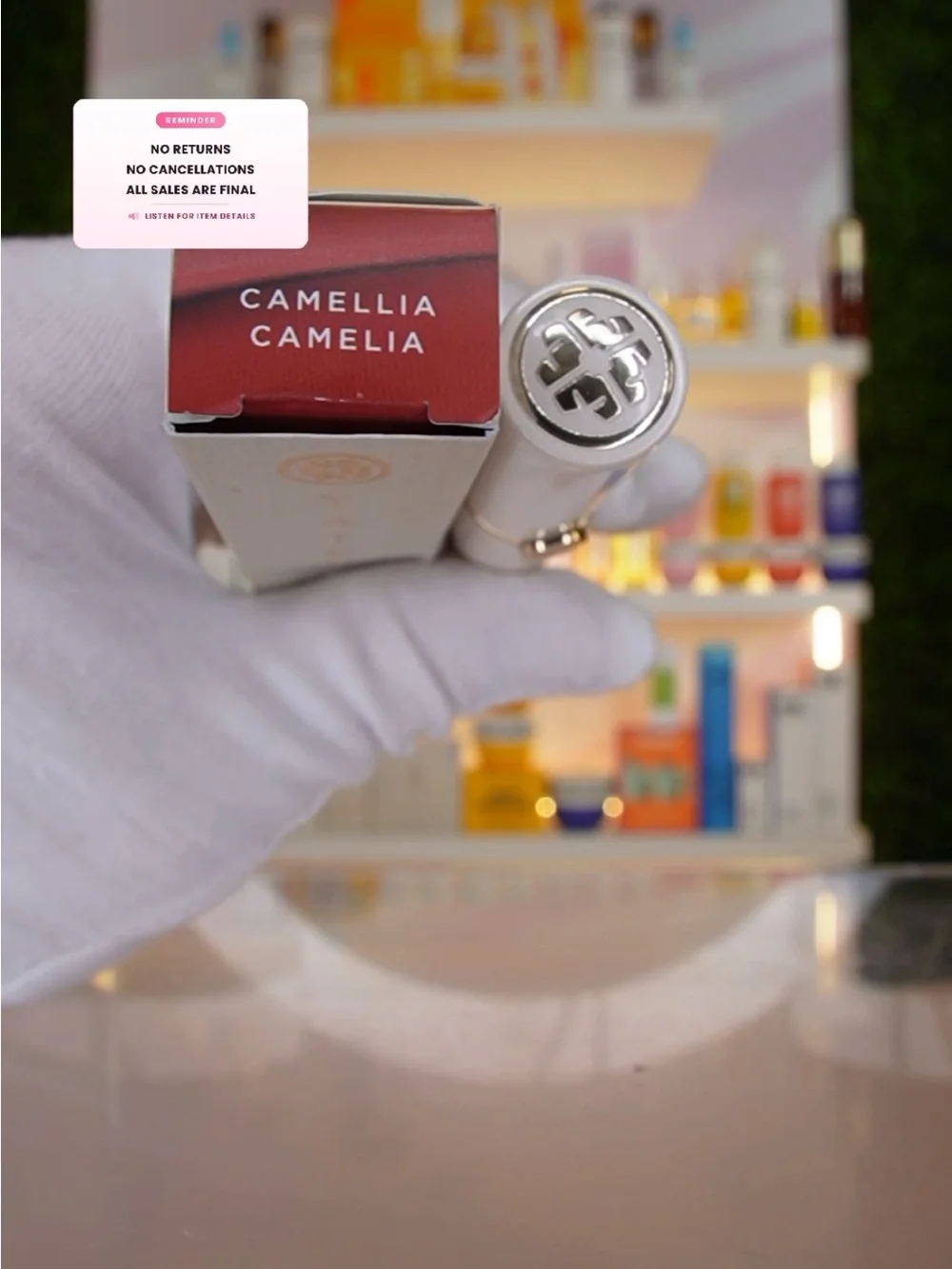 Tatcha Pearl lipstick camellia color